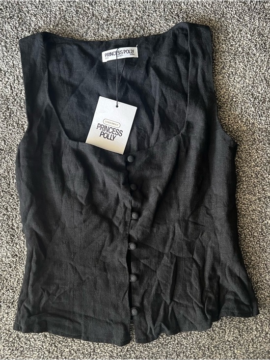 Princess Polly Tops - Princess Polly Black Sleeveless Top